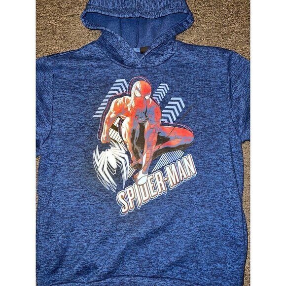 Marvel - Boys Blue Spider Man Hoodie Sz Lg - Picture 5 of 7